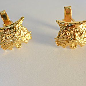 Cat Cufflinks Gold Tone